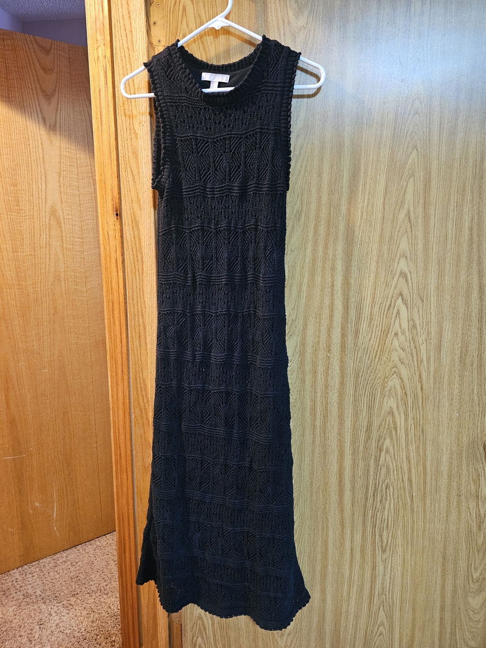 Chelsea28 Nordstrom Navy Crochet Knit Sleeveless Midi Dress - Small